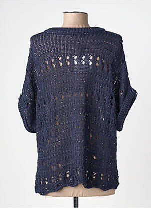 Pull col rond manches courtes bleu CIVICO 1 femme