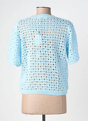 Pull coupe droite manches courtes bleu DE ROYAL femme