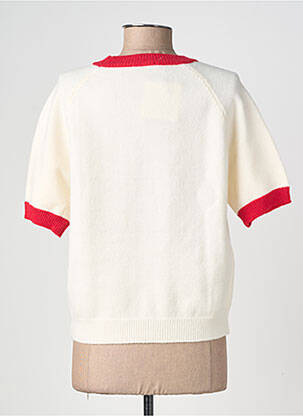 Pull coupe droite manches courtes beige CIVICO 1 femme