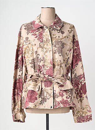 Veste casual poignets boutonnés avec fente beige LUMINA femme