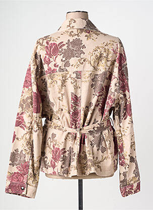 Veste casual poignets boutonnés avec fente beige LUMINA femme