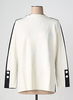 Pull coupe droite manches longues blanc VOLPATO femme