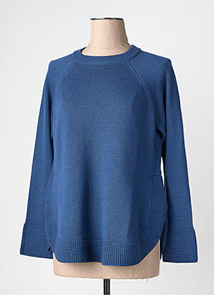 Pull coupe droite manches longues bleu VOLPATO femme