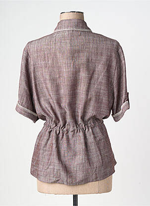 Chemisier coupe cintrée manches courtes marron DE ROYAL femme
