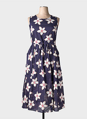 Robe longue imprimé fantaisie sans manche bleu GIOYA & CO femme