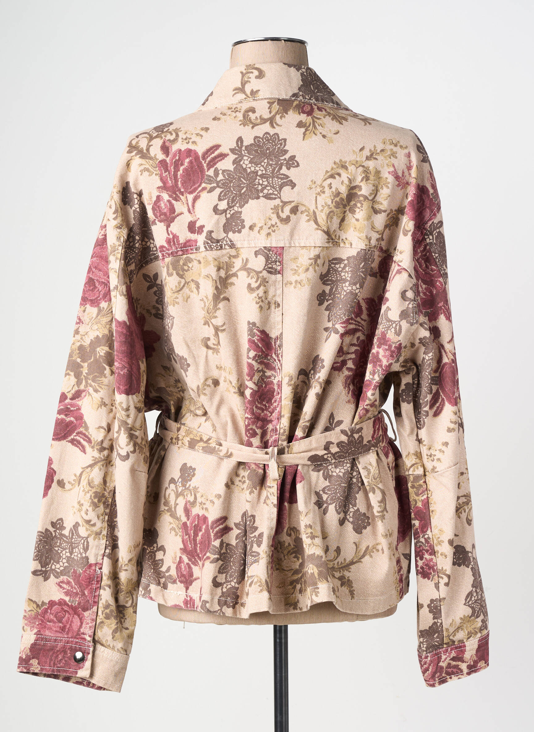 Veste casual poignets boutonnés avec fente beige LUMINA femme
