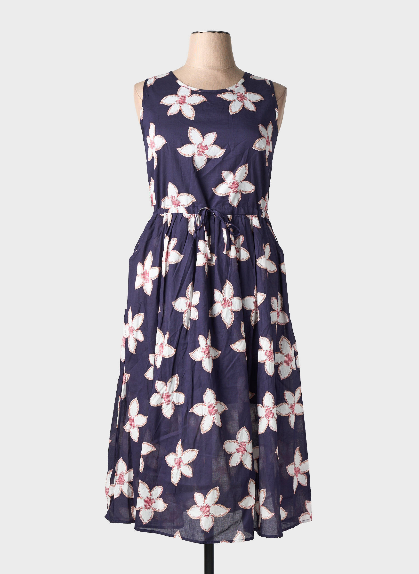 Robe longue imprimé fantaisie sans manche bleu GIOYA & CO femme
