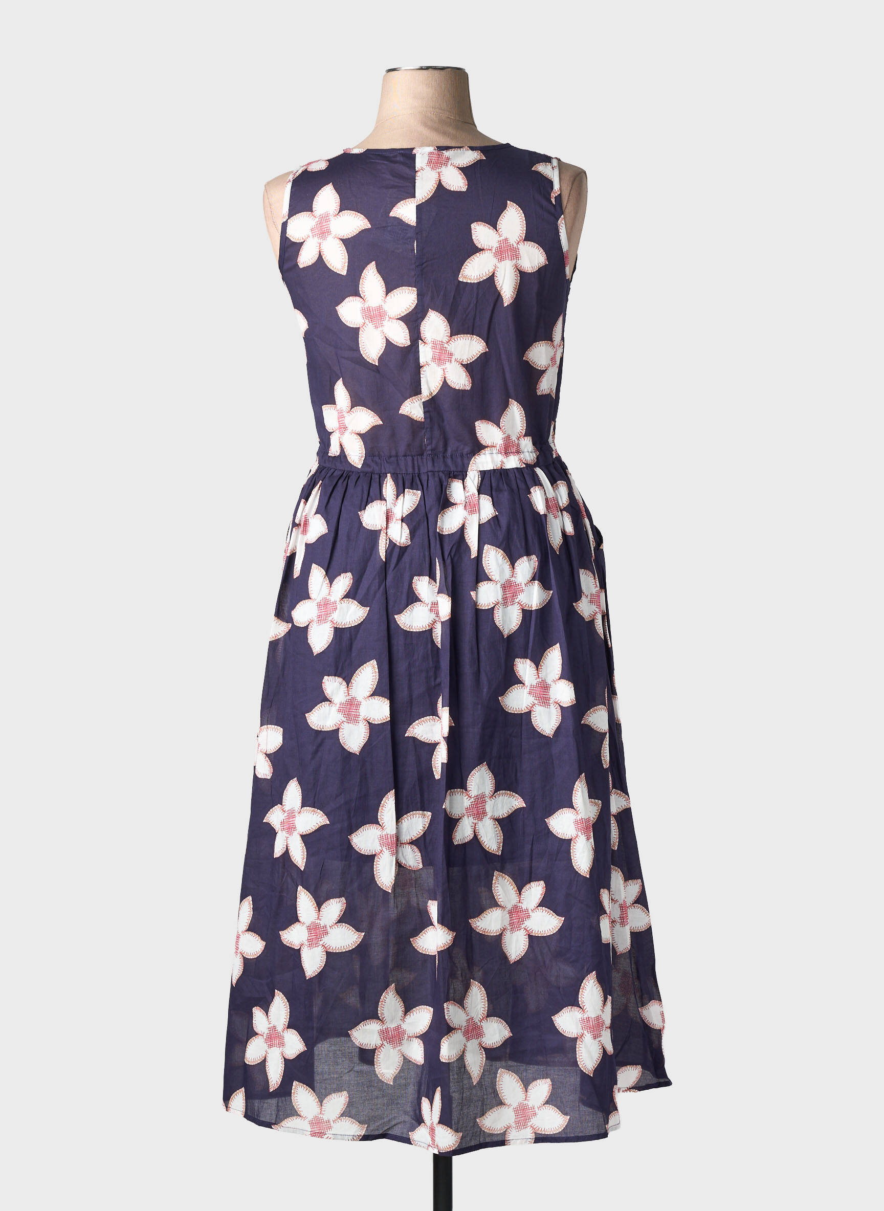 Robe longue imprimé fantaisie sans manche bleu GIOYA & CO femme