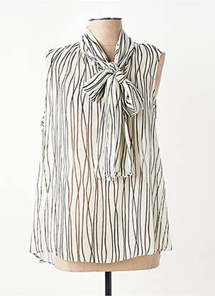 Blouse légère et transparente manches courtes blanc DIANA GALLESI femme