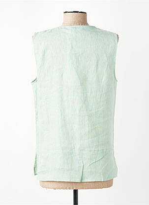 Blouse tissage popeline sans manche vert DIANA GALLESI femme