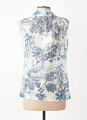 Chemisier imprimé fantaisie sans manche bleu ALTAMIRA femme