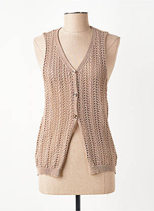 Gilet sans manche coupe cintrée marron GIOYA & CO femme