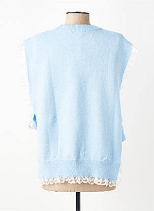 Pull coupe droite manches courtes bleu CIVICO 1 femme