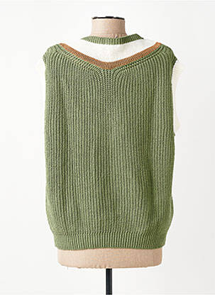 Pull coupe droite sans manche vert CIVICO 1 femme