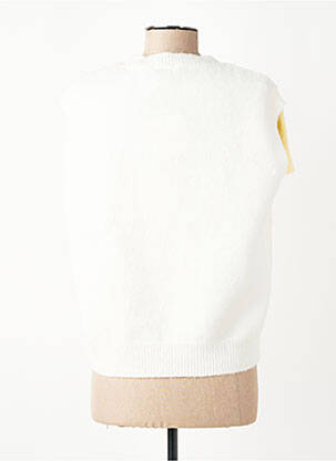 Pull coupe droite manches courtes blanc CIVICO 1 femme