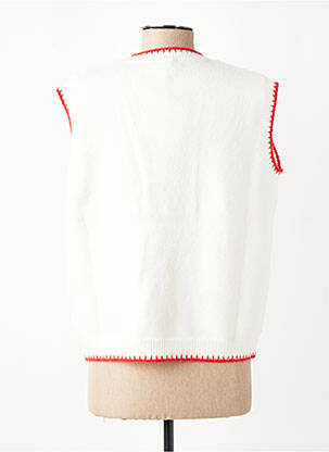 Pull coupe droite manches courtes blanc CIVICO 1 femme