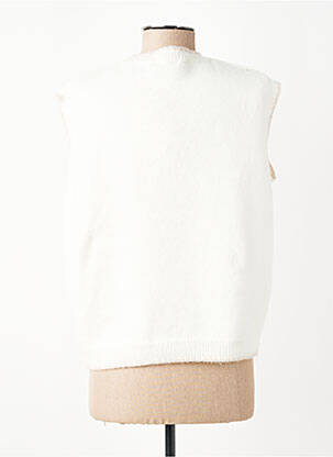 Pull coupe droite manches courtes blanc CIVICO 1 femme