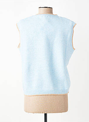 Pull coupe droite manches courtes bleu CIVICO 1 femme