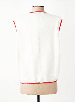 Pull coupe droite manches courtes blanc CIVICO 1 femme