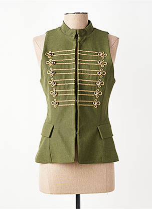 Veste casual col rond vert LUMINA femme