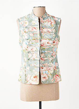 Veste casual col rond vert LUMINA femme