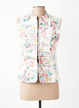 Veste casual col rond blanc LUMINA femme