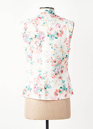 Veste casual col rond blanc LUMINA femme