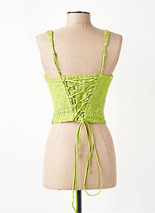Top col carré sans manche vert LUMINA femme