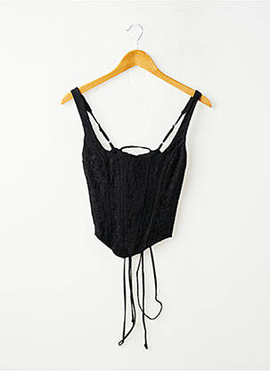 Top manches bretelles ajustables fines bretelles noir LUMINA femme
