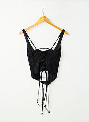 Top manches bretelles ajustables fines bretelles noir LUMINA femme