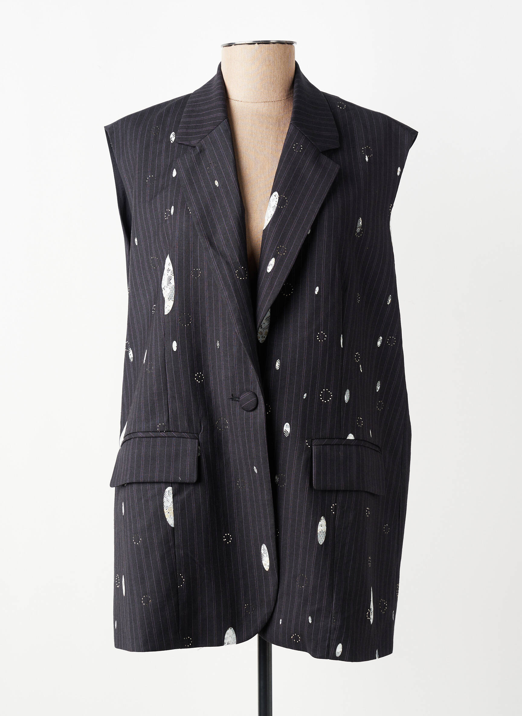 Gilet sans manche coupe droite noir CIVICO 1 femme