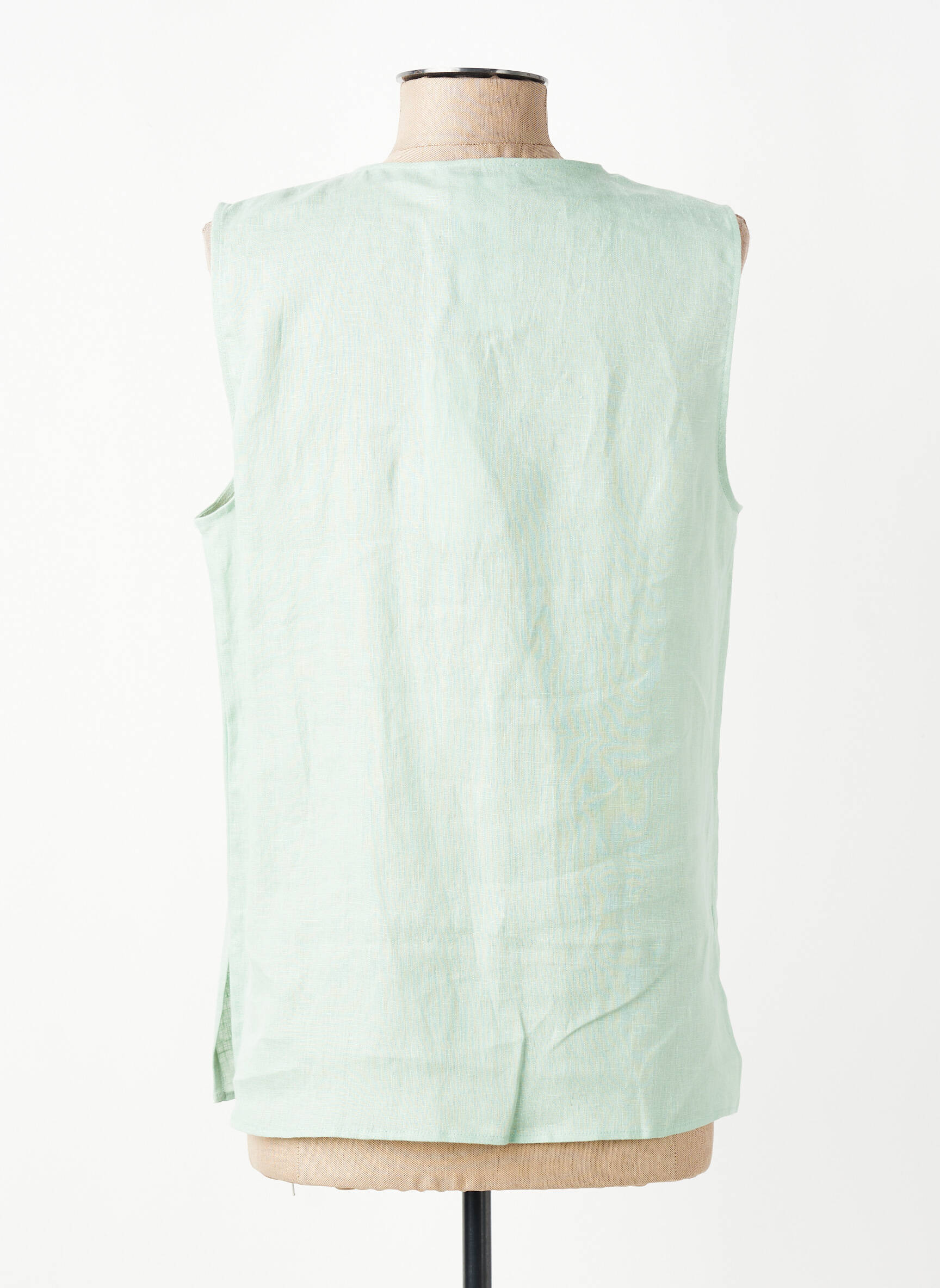 Blouse tissage popeline sans manche vert DIANA GALLESI femme