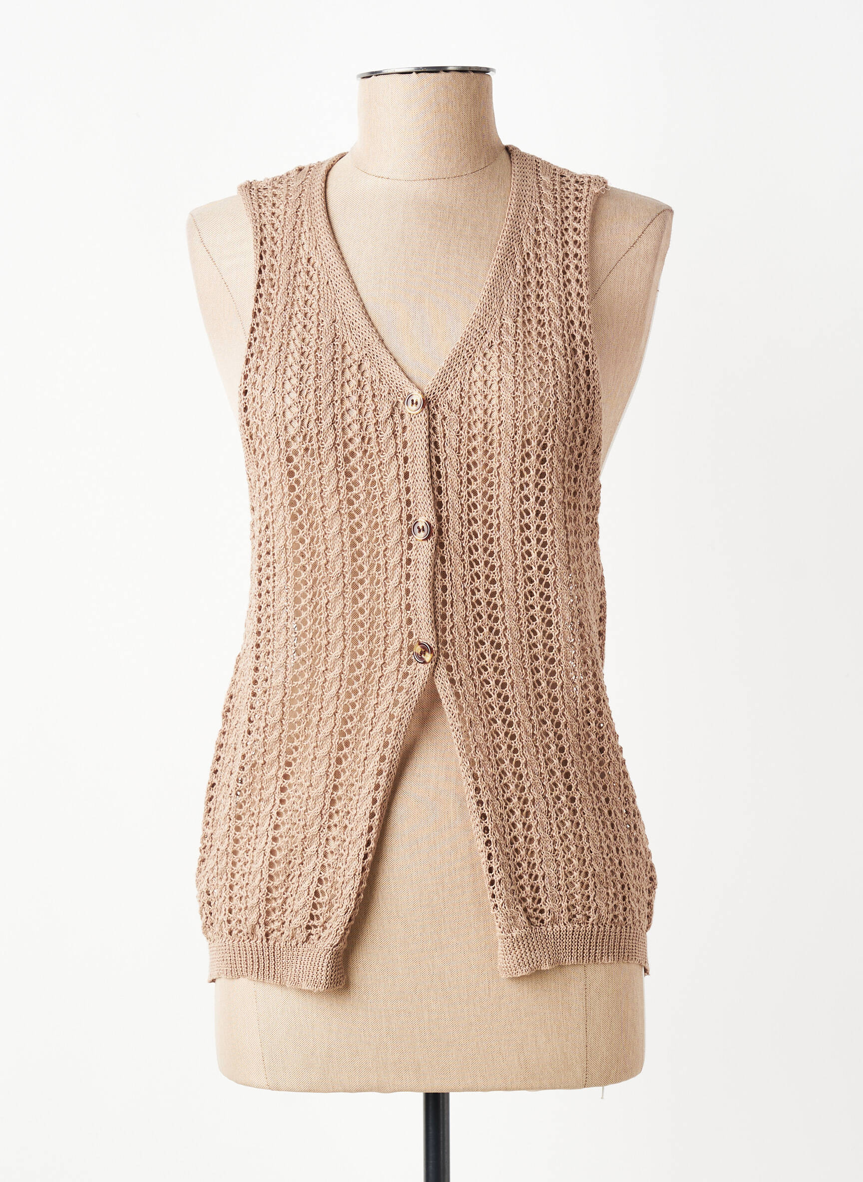 Gilet sans manche coupe cintrée marron GIOYA & CO femme