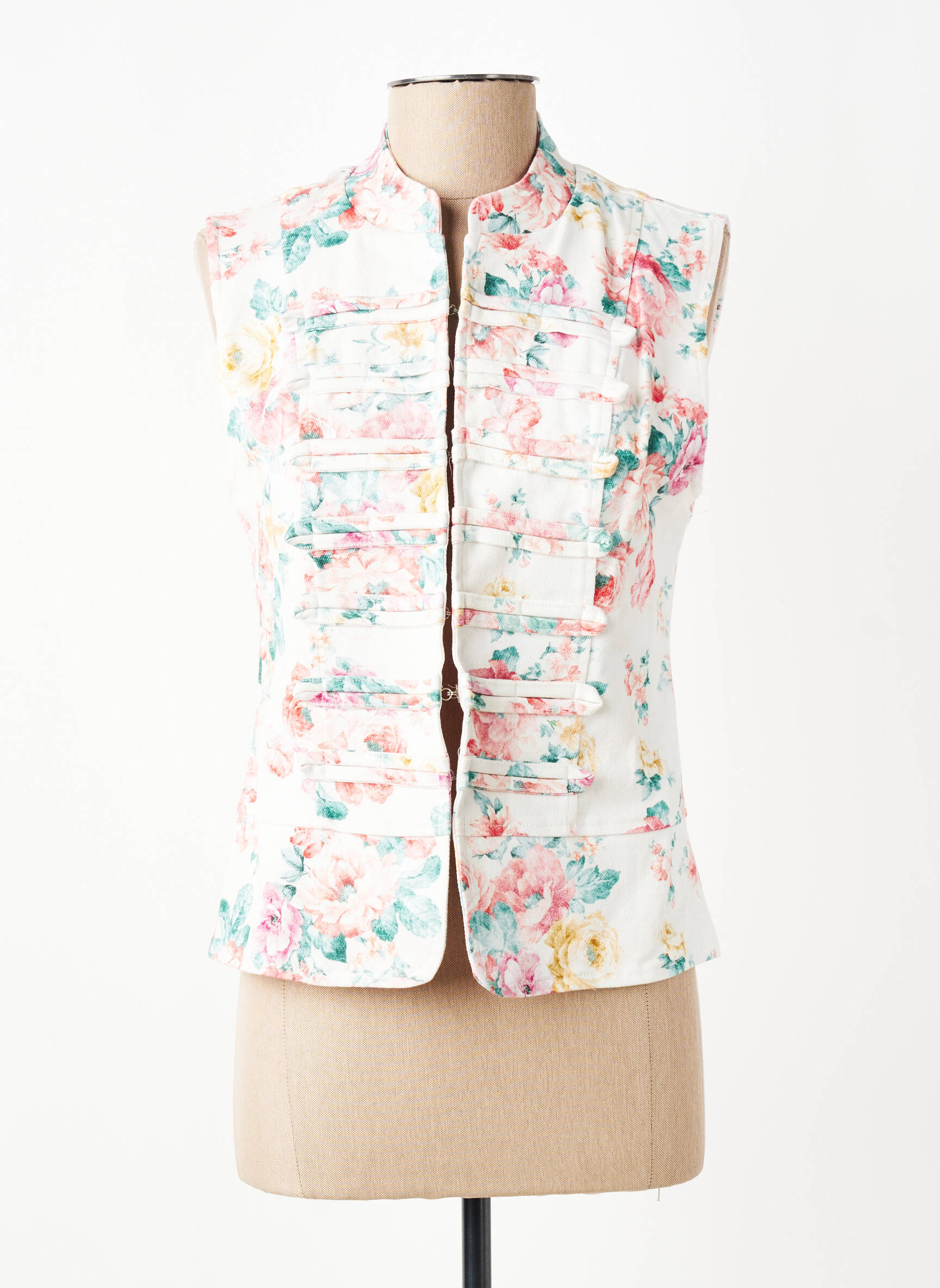 Veste casual col rond blanc LUMINA femme