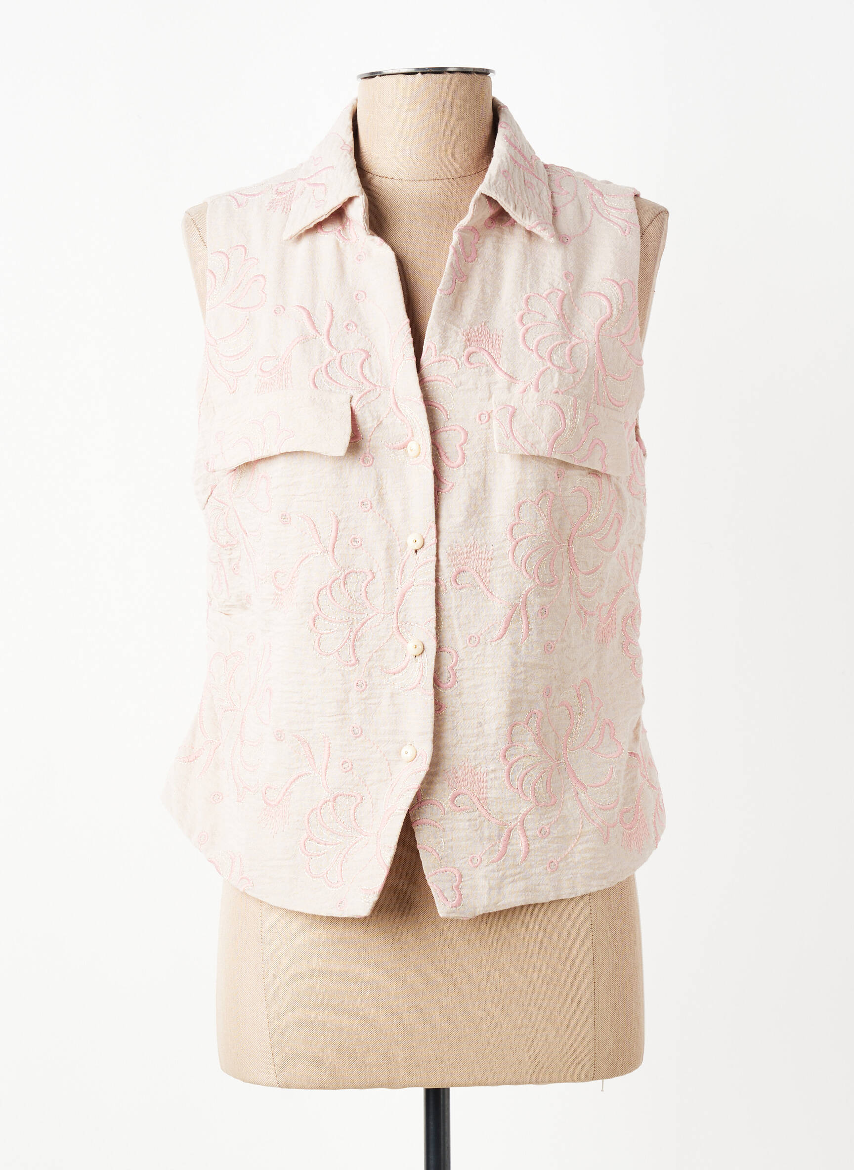 Gilet sans manche doublure rose CIVICO 1 femme