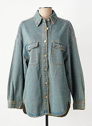 Veste casual poignets boutonnés avec fente bleu KING KONG femme