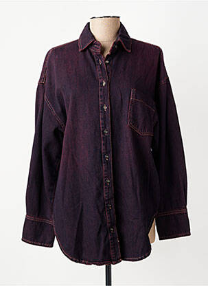 Chemisier coupe droite manches longues violet KING KONG femme