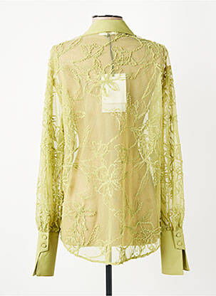 Chemisier coupe droite manches longues vert LUMINA femme