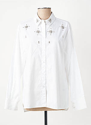 Chemisier coupe droite manches longues blanc DIANA GALLESI femme