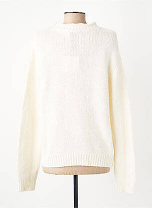 Pull coupe droite manches longues blanc LUMINA femme