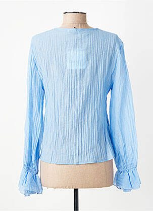 Chemisier coupe cintrée manches longues bleu CIVICO 1 femme