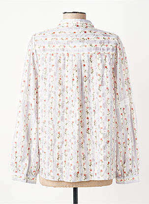 Blouse tissage popeline manches longues bleu CIVICO 1 femme