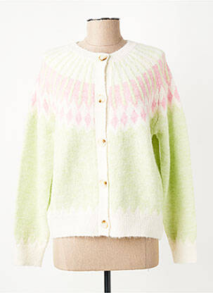 Gilet manches longues col rond vert CIVICO 1 femme