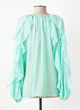 Chemisier tissage crêpe manches longues vert ALTAMIRA femme