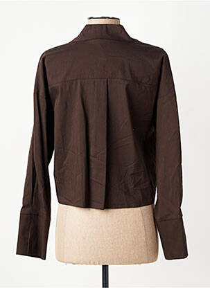 Chemisier coupe cintrée manches longues marron CIVICO 1 femme