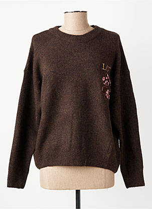 Pull coupe droite manches longues marron CIVICO 1 femme