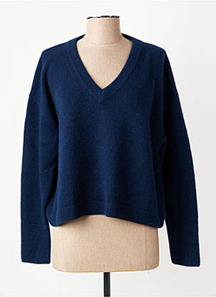 Pull coupe droite manches longues bleu ANGELA DAVIS femme