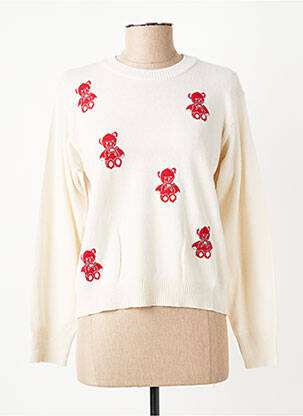 Pull coupe cintrée manches longues blanc ANGELA DAVIS femme