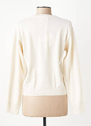 Pull coupe cintrée manches longues blanc ANGELA DAVIS femme