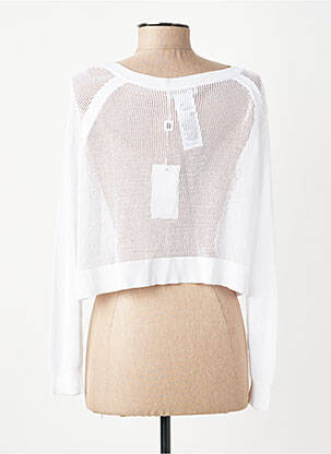 Gilet manches longues col rond blanc DIANA GALLESI femme